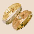 'Boodschapper Uit De Lucht': multicolor gouden ringenpaar met diamant staat symbool voor de adelaar 