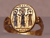 Byzantijnse gouden trouwring uit de middeleeuwen