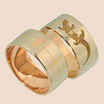 Gelaagde ringen van multicolor goud | Waarheid
