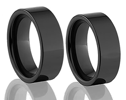 Zwarte zirkonium ringen strak model